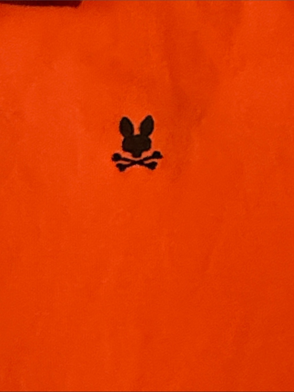 Psycho Bunny Orange Polo with Contrast Knit Collar - Picture 3 of 5